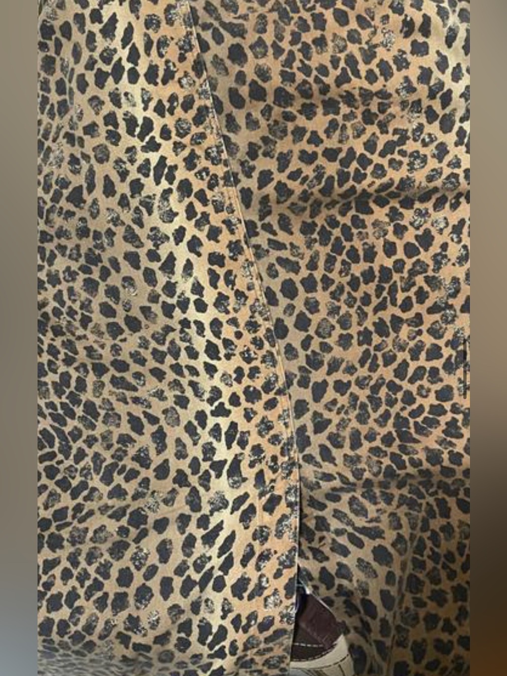 Free People Monique animal leopard print denim duster long cotton coat XS - Picture 4 of 5